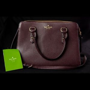 Kate Spade Burgundy Mulberry Street Lise Satchel/Shoulder Bag